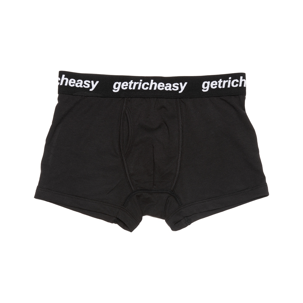GET RICH EASY MEN'S BOXER BRIEFS BLACK