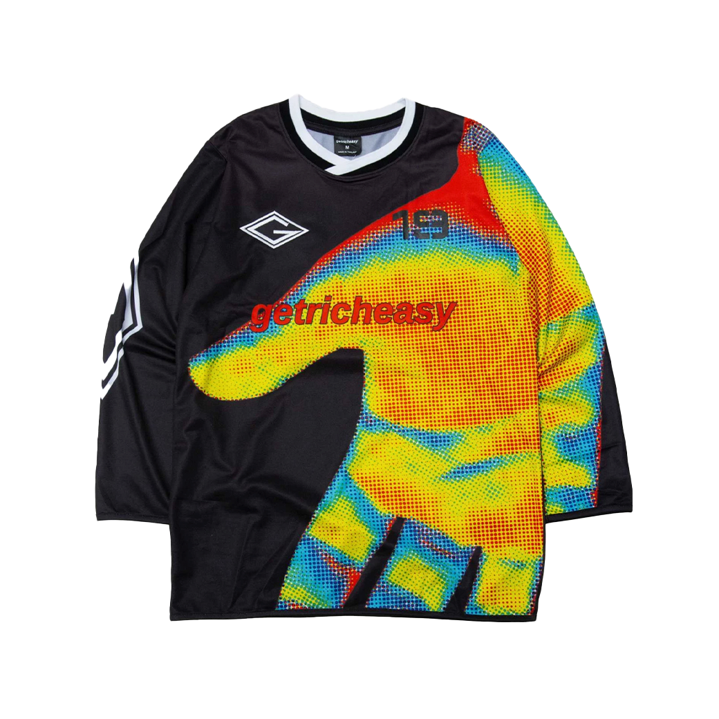GET RICH EASY NO.01 FOOTBALL JERSEY L/S THERMOGRAPHY
