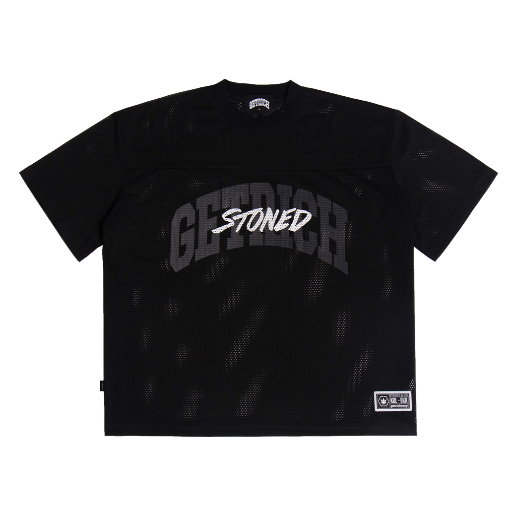 GETRICHEASY STONED MESH JERSEY BLACK