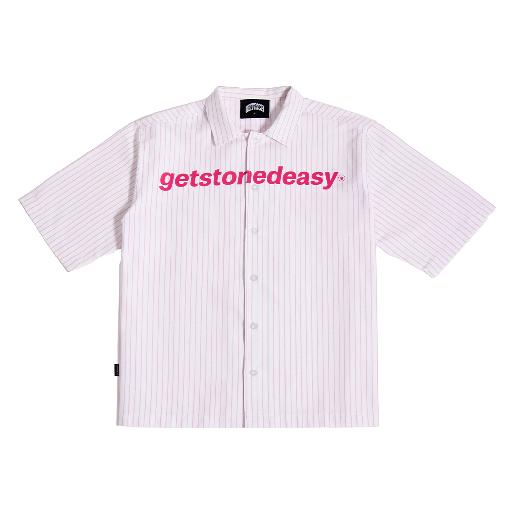GETRICHEASY STRIPE WORK SHIRT PINK