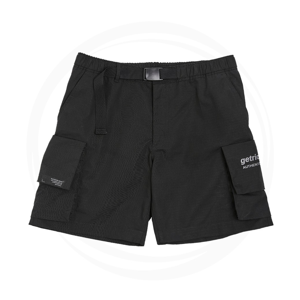 GET RICH EASY RIPSTOP SHORTS BLACK