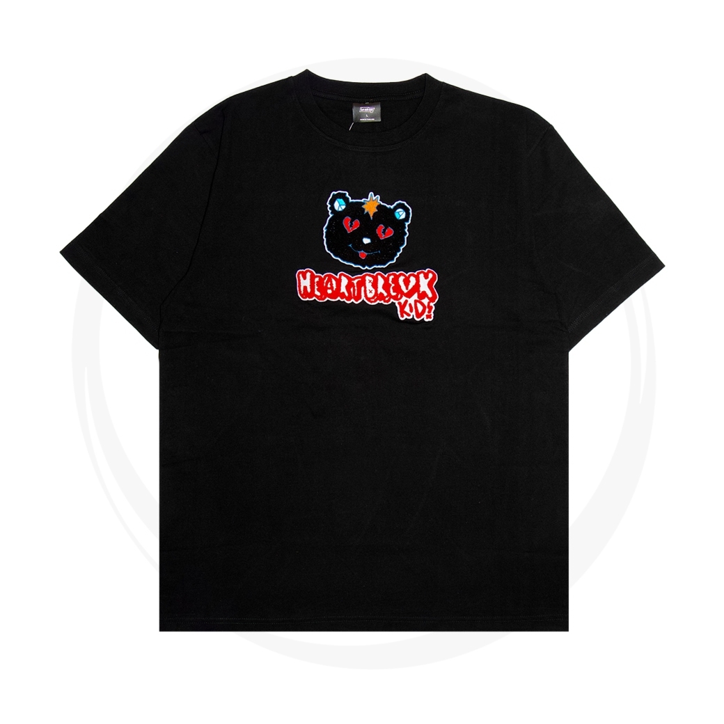 GET RICH EASY X NEVE3R EMBROIDERED BEAR T-SHIRT BLACK