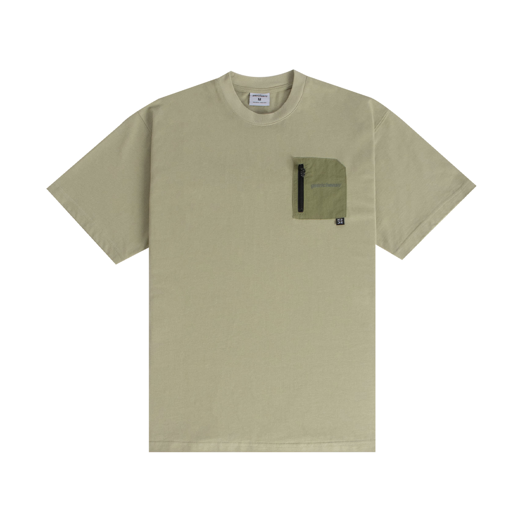 GETRICHEASY UTILITY POCKET T-SHIRT STONE MOSS