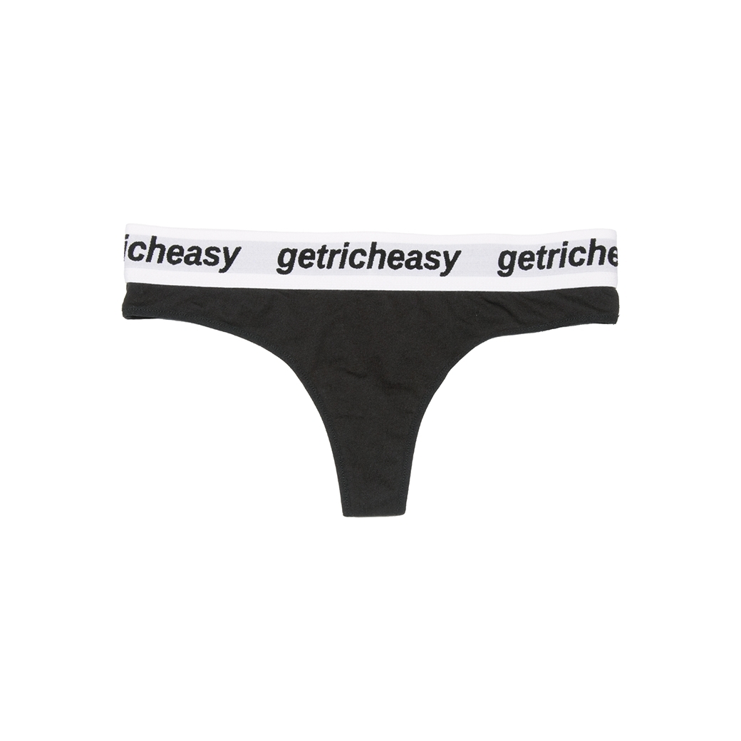 GET RICH EASY WOMEN'S THONGS BLACK