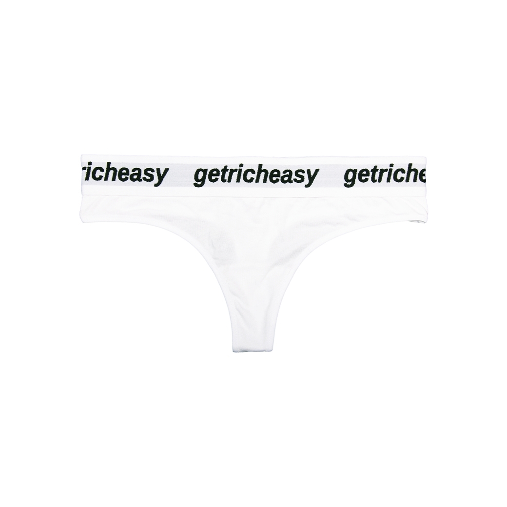 GET RICH EASY WOMEN'S THONGS WHITE