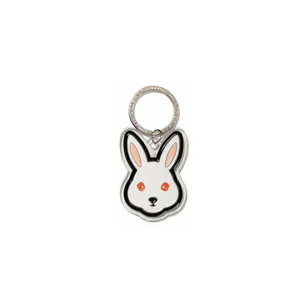 HUMAN MADE ANIMAL RABBIT LOGO KEYCHAIN PINK