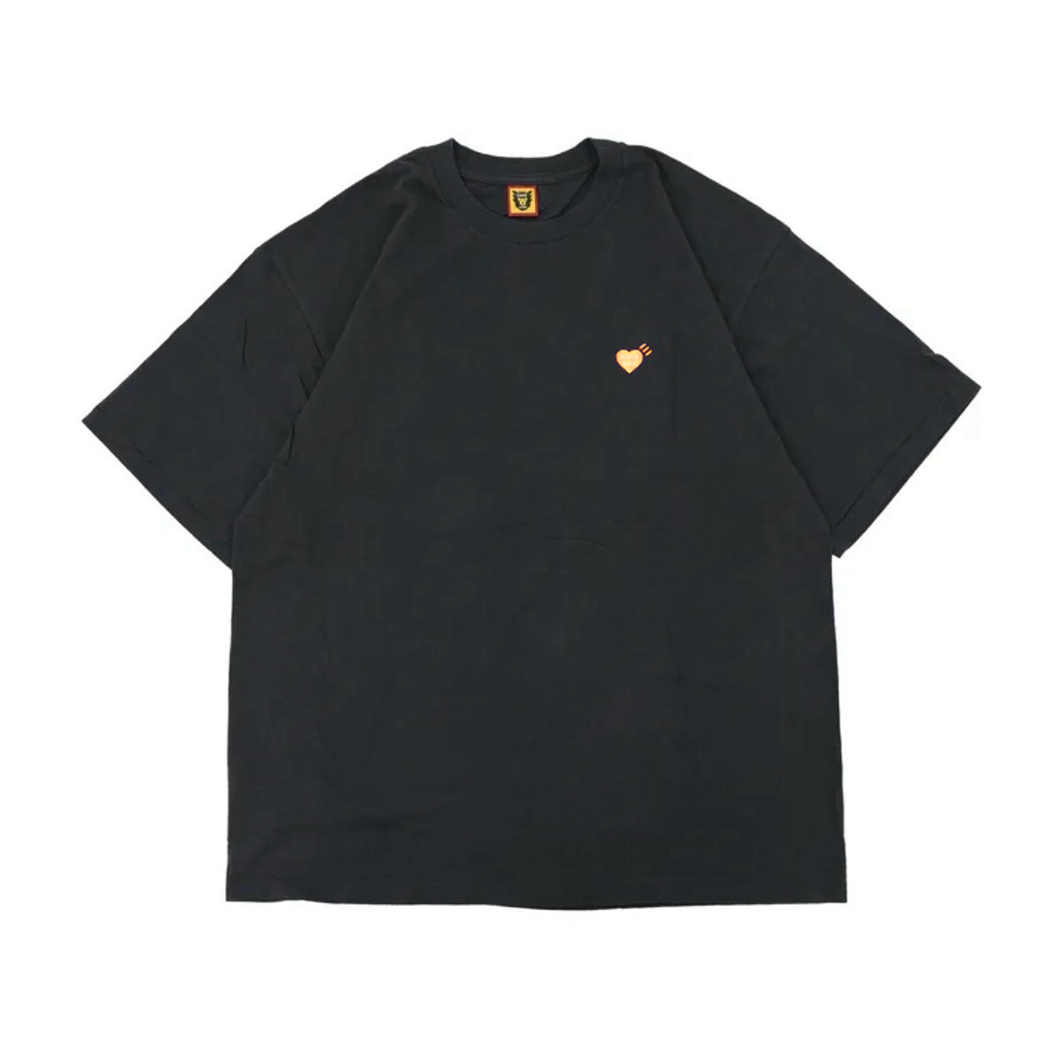 HUMAN MADE HEART BADGE T-SHIRT BLACK/ORANGE