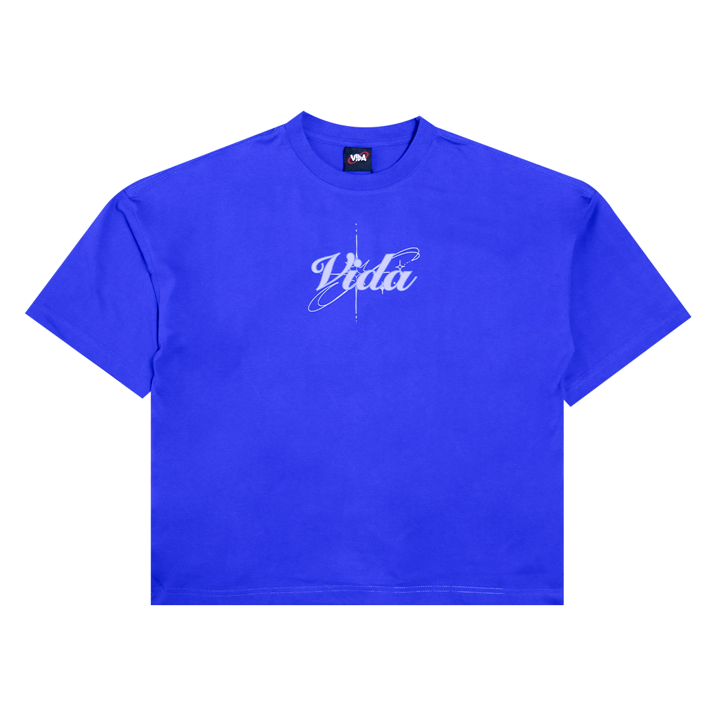 INFIVIDA COLOR BURN BOXY T-SHIRT BLUE
