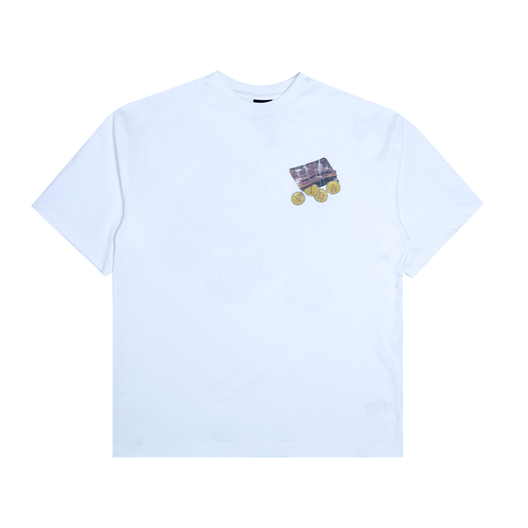INFIVIDA GOLDEN COIN OVERSIZED T-SHIRT WHITE