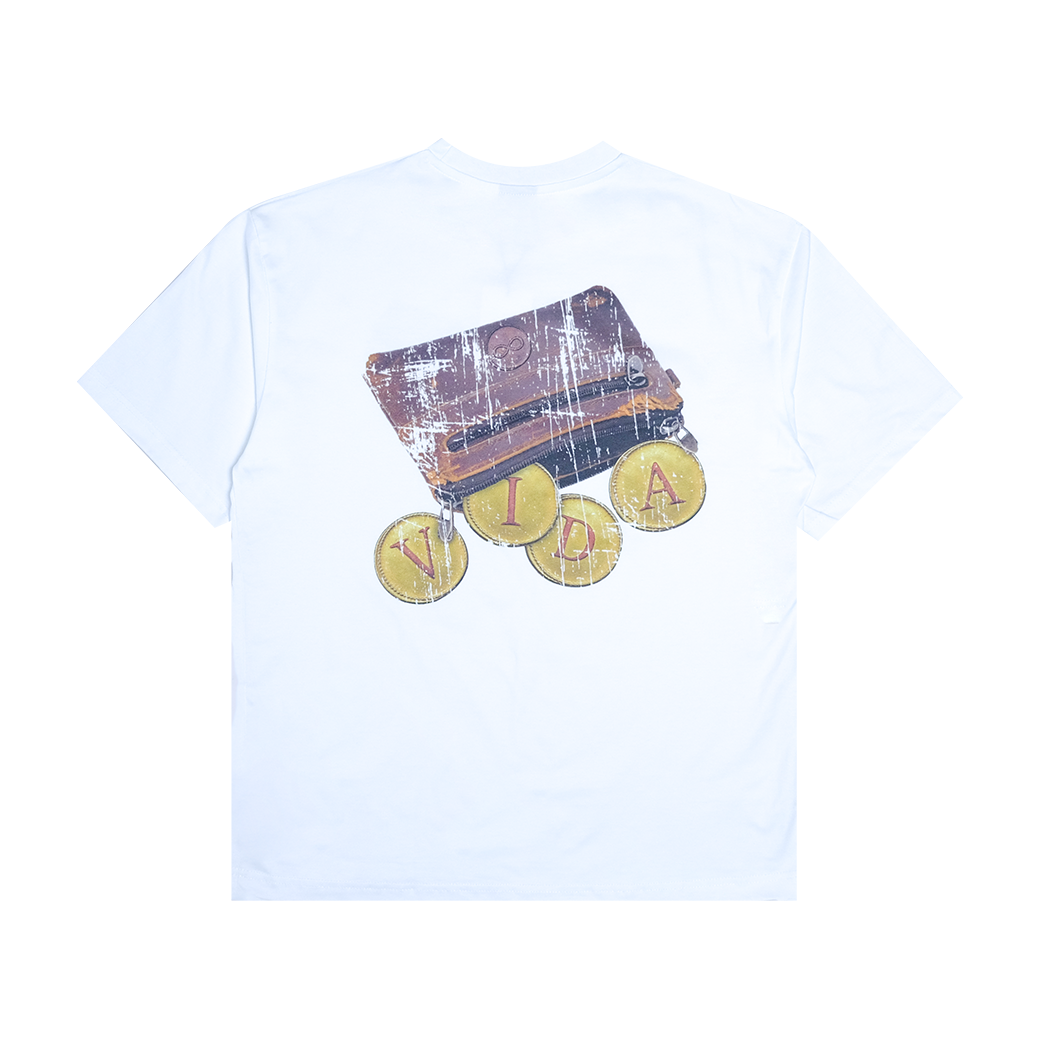 INFIVIDA GOLDEN COIN OVERSIZED T-SHIRT WHITE