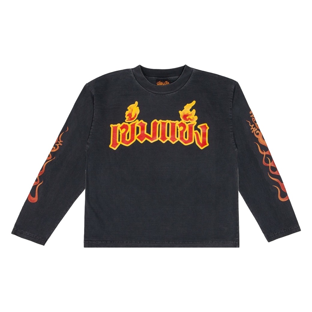 KEM2HAND BENZ FIRE ORGSHADE LONG SLEEVE T-SHIRT FADE BLACK