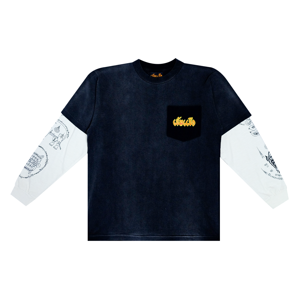 KHEMKHAENG V.2 RAGLAN LONG SLEEVE T-SHIRT BLACK