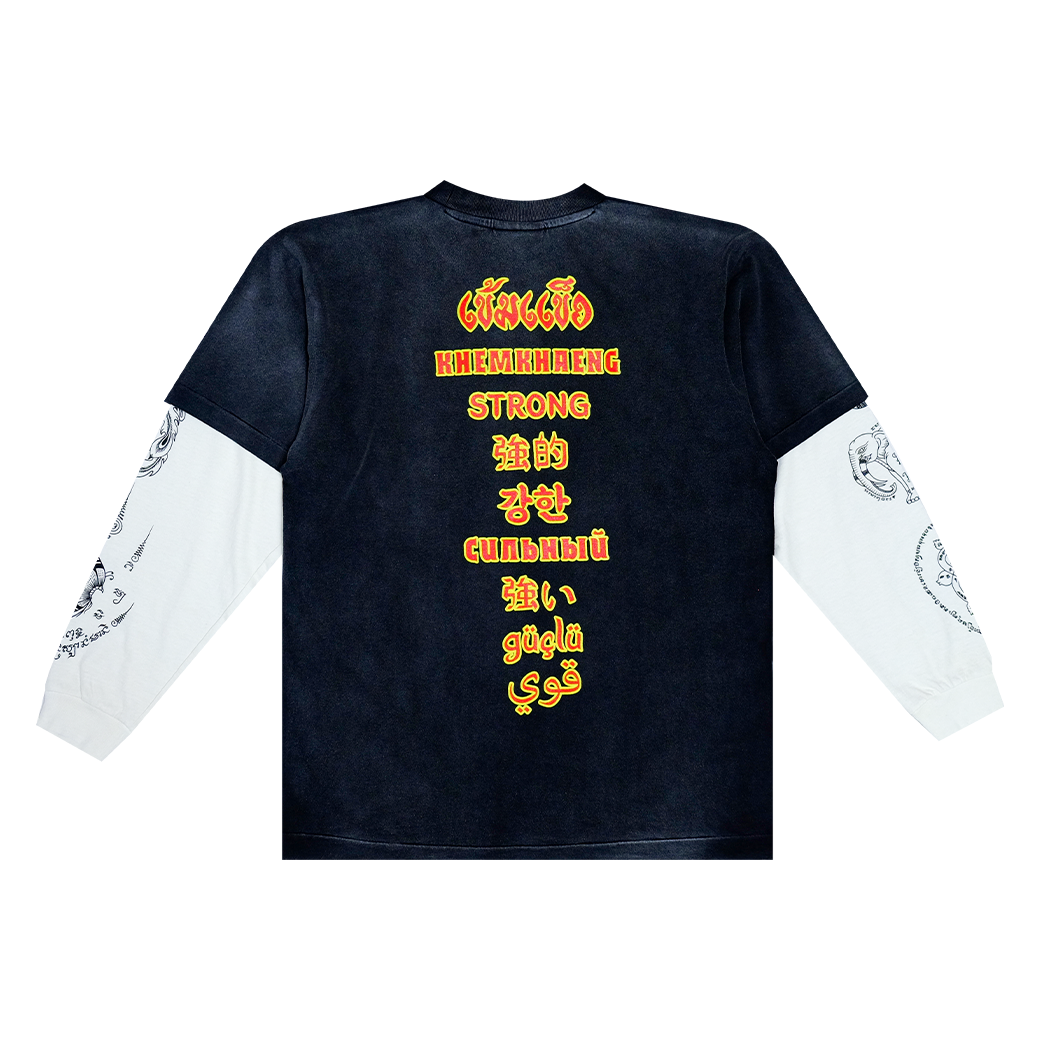 KHEMKHAENG V.2 RAGLAN LONG SLEEVE T-SHIRT BLACK