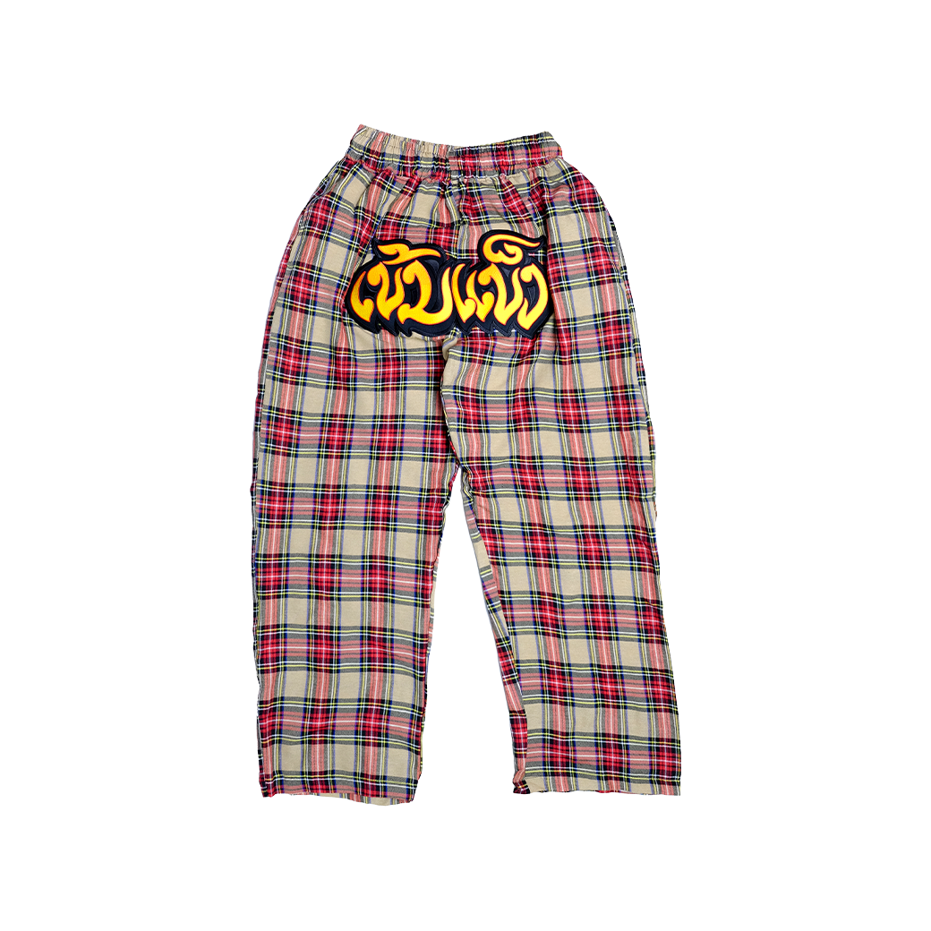 KHEMKHAENG PLAID PANTS RED