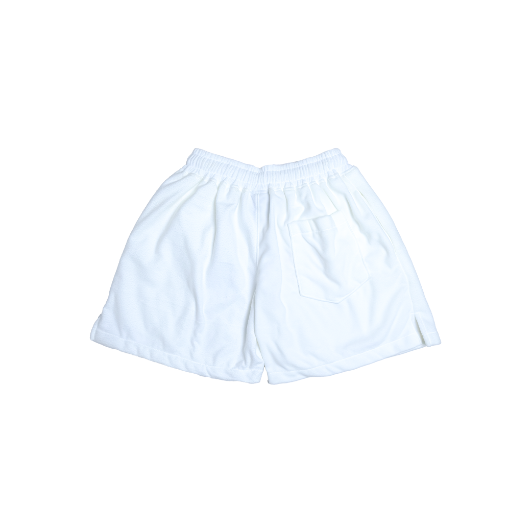KHEMKHAENG TWOTONE FONT SWEATSHORTS WHITE