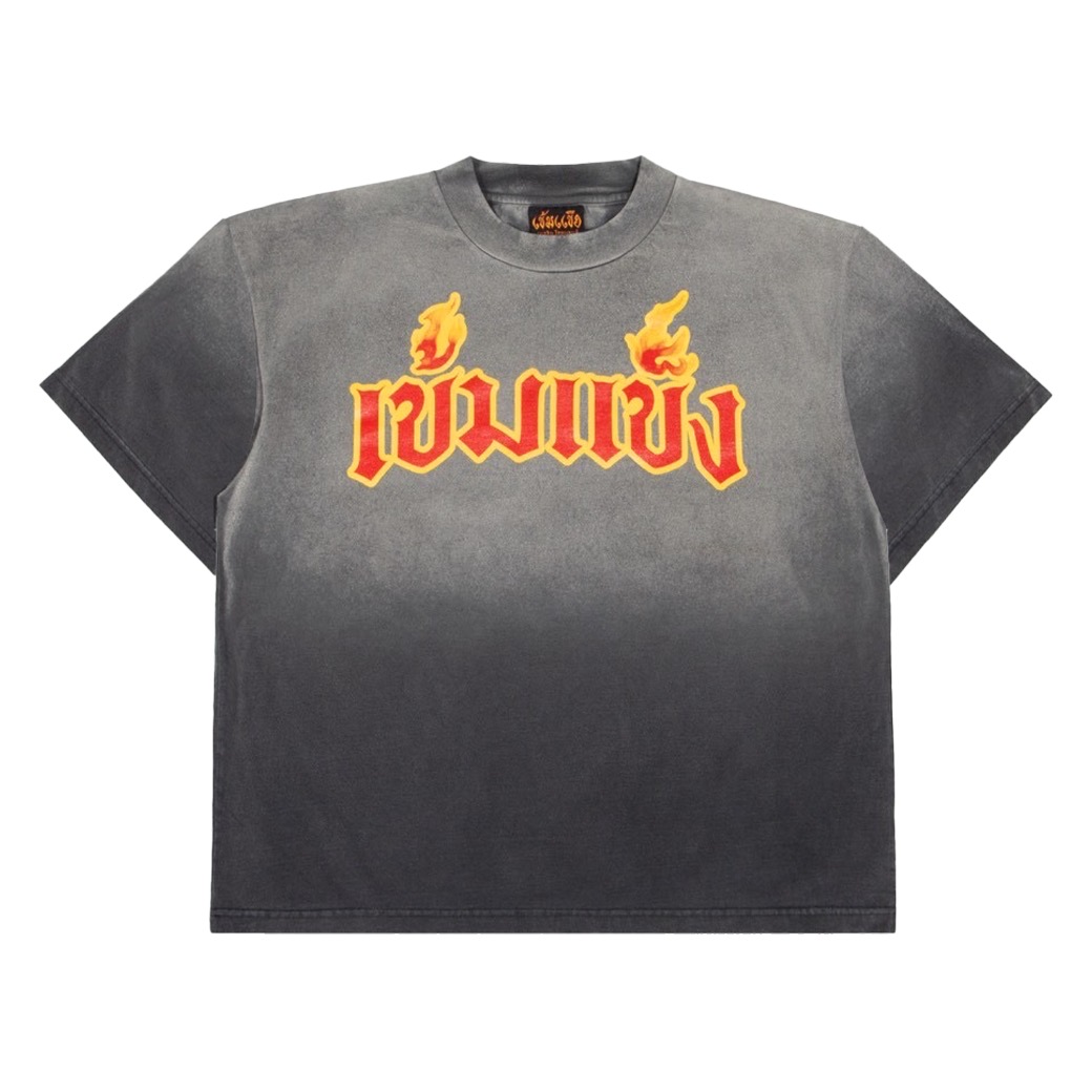 KEM2HAND BENZ FIRE ORGSHADE BOXY T-SHIRT FADE BLACK