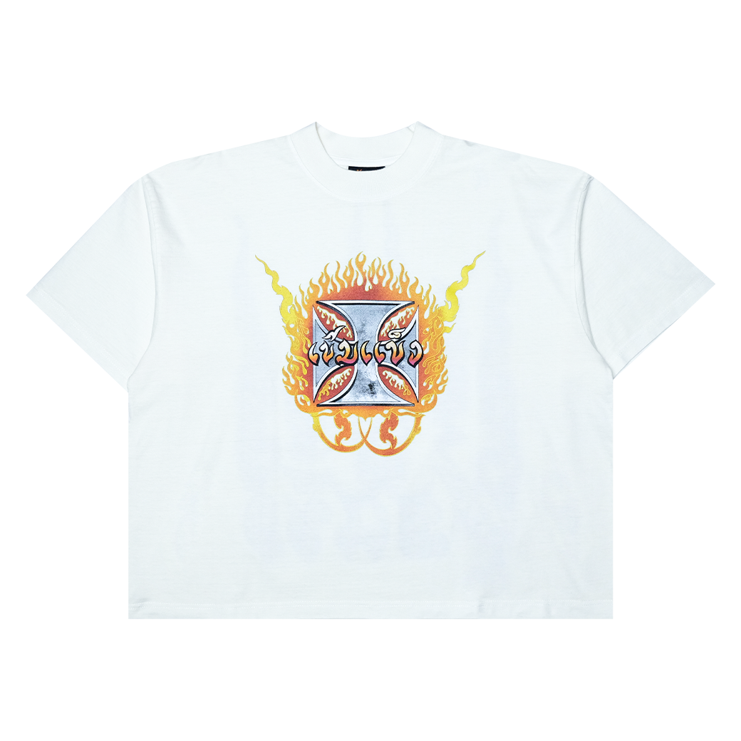 KEM2HAND SUN FADED BOXY T-SHIRT WHITE