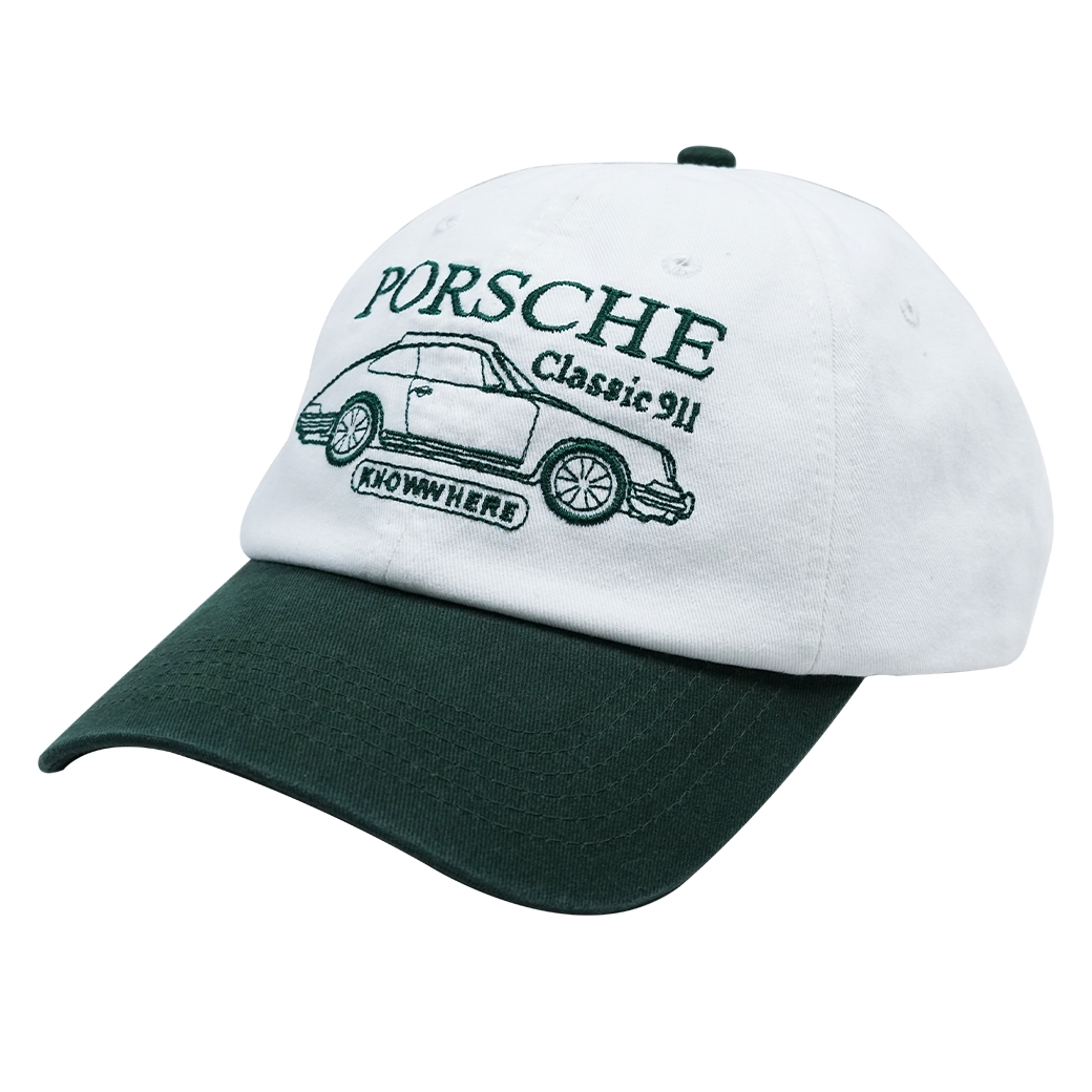 KNOWWHERE STUDIO PORSCHE CAP WHITE/GREEN