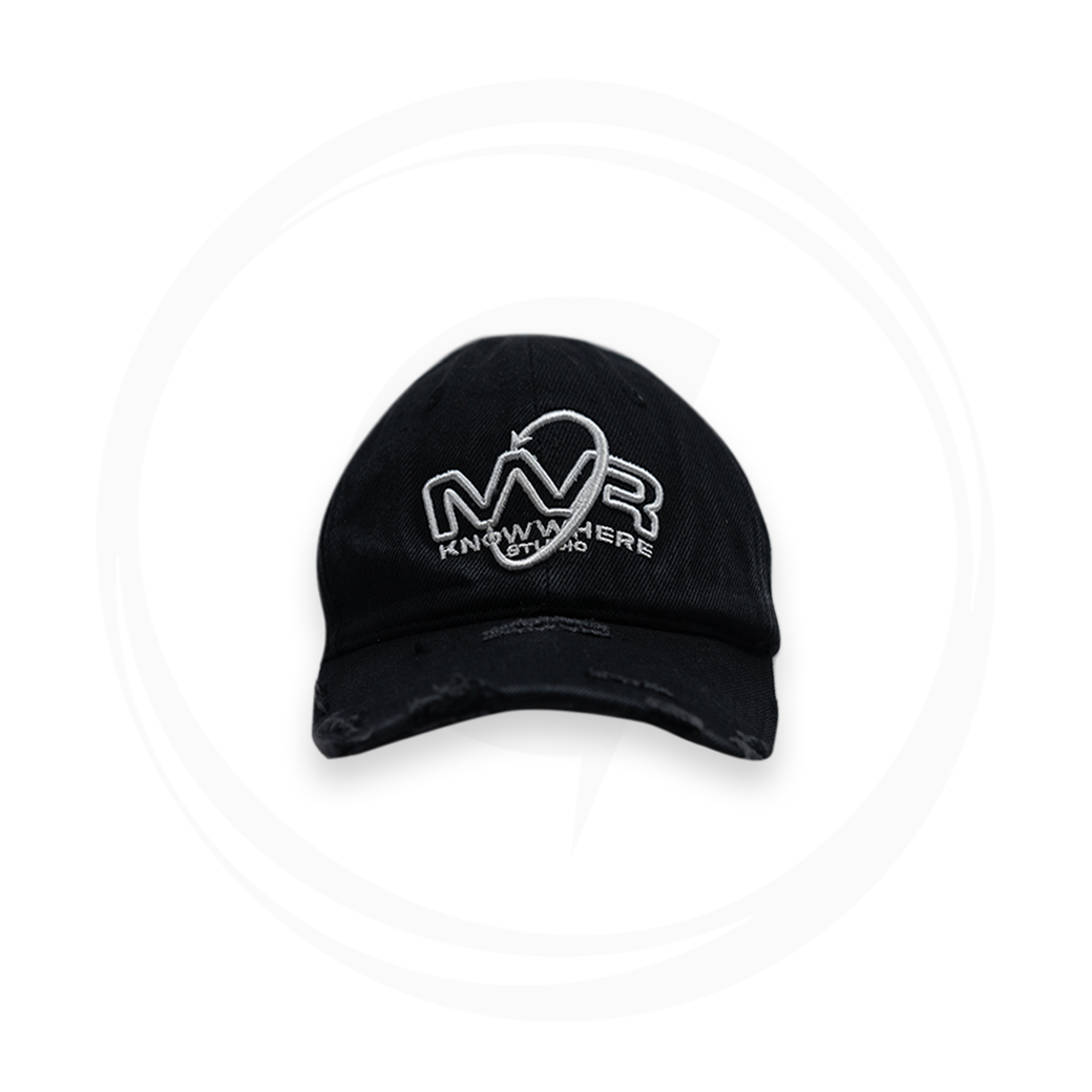 KNOWWHERE X MAVERIK DISTRESSED VINTAGE HAT BLACK