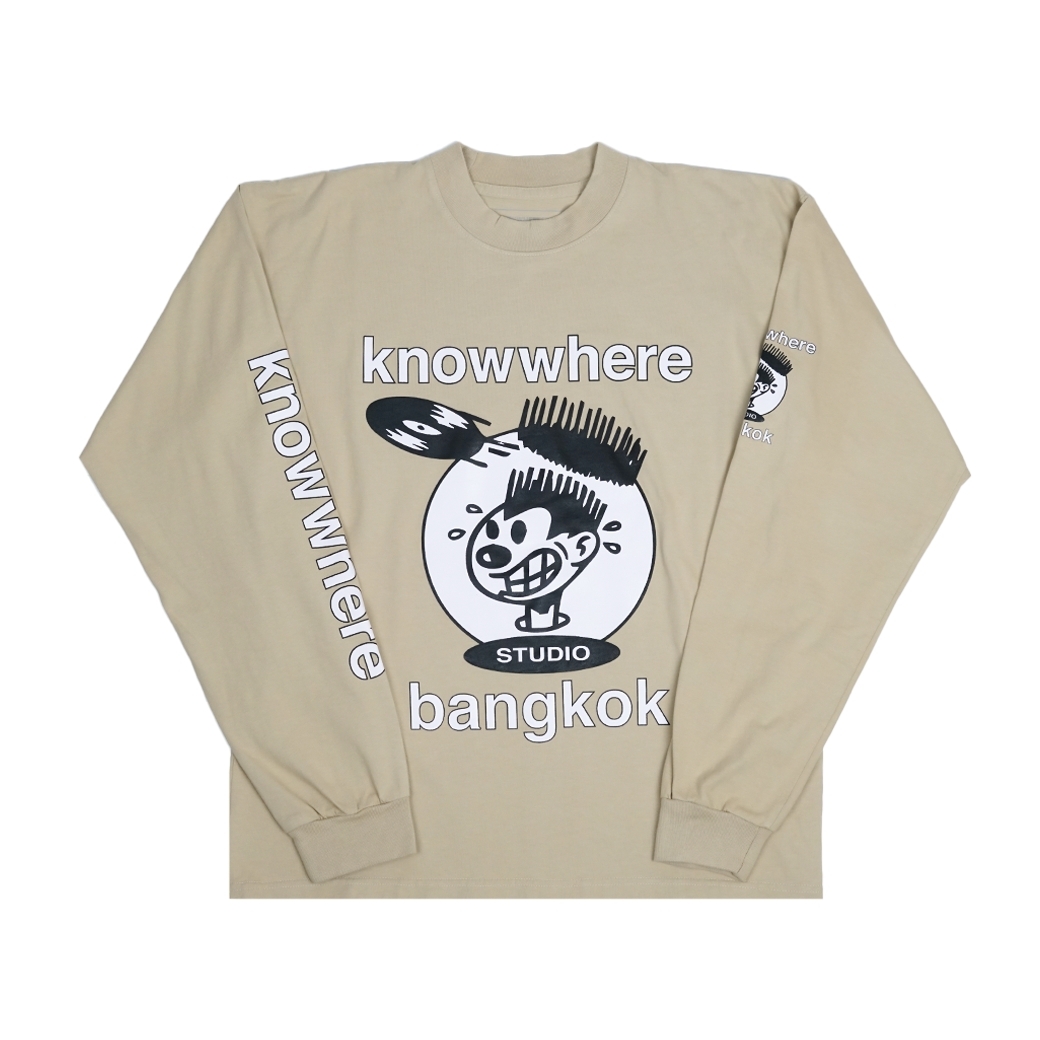 KNOWWHERE STUDIO NERVOUS L/S TEE BEIGE