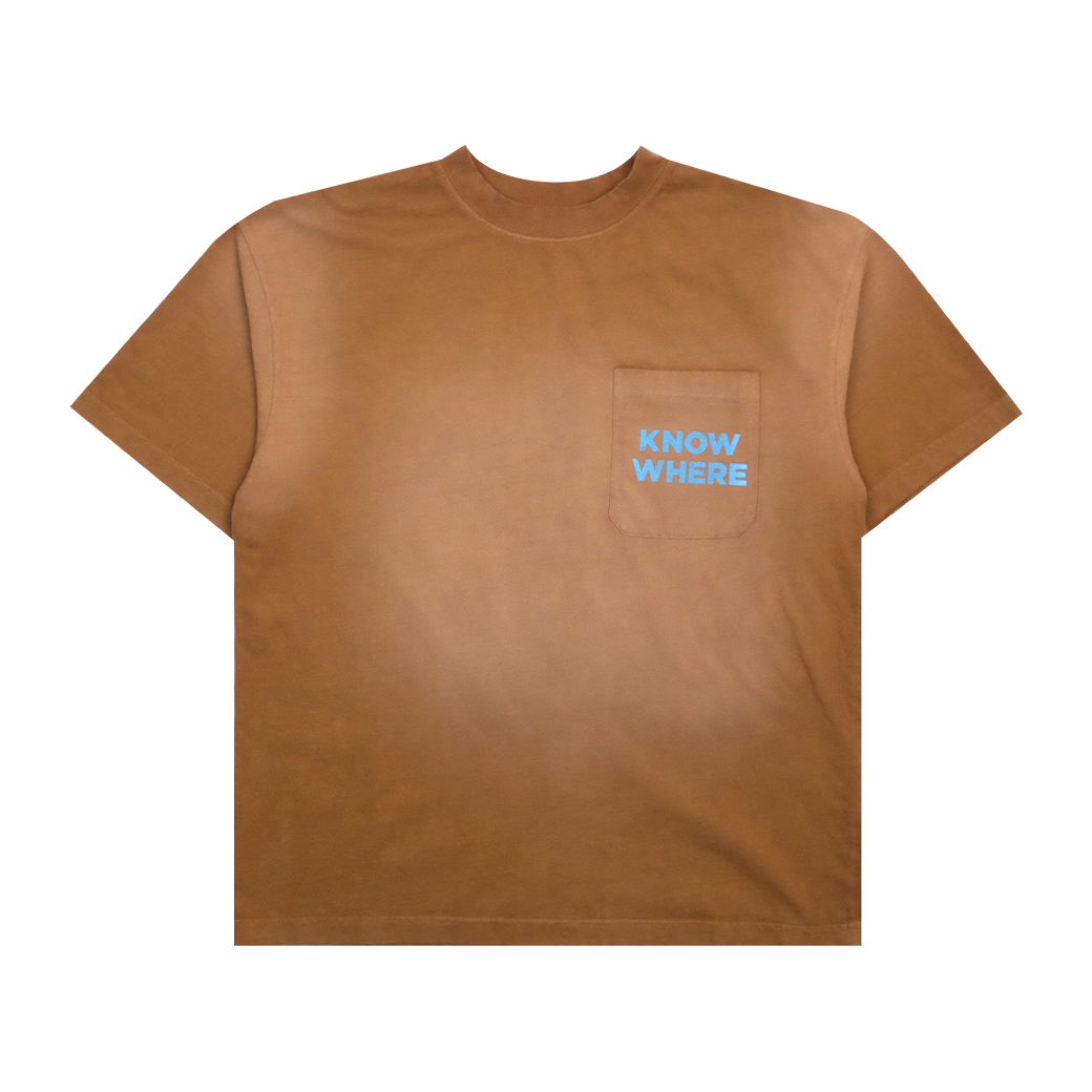 KNOWWHERE STUDIO LOST POCKET T-SHIRT BROWN