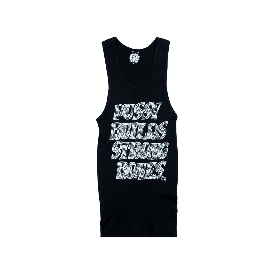 LAROPA RHIMESTONE TANK BLACK