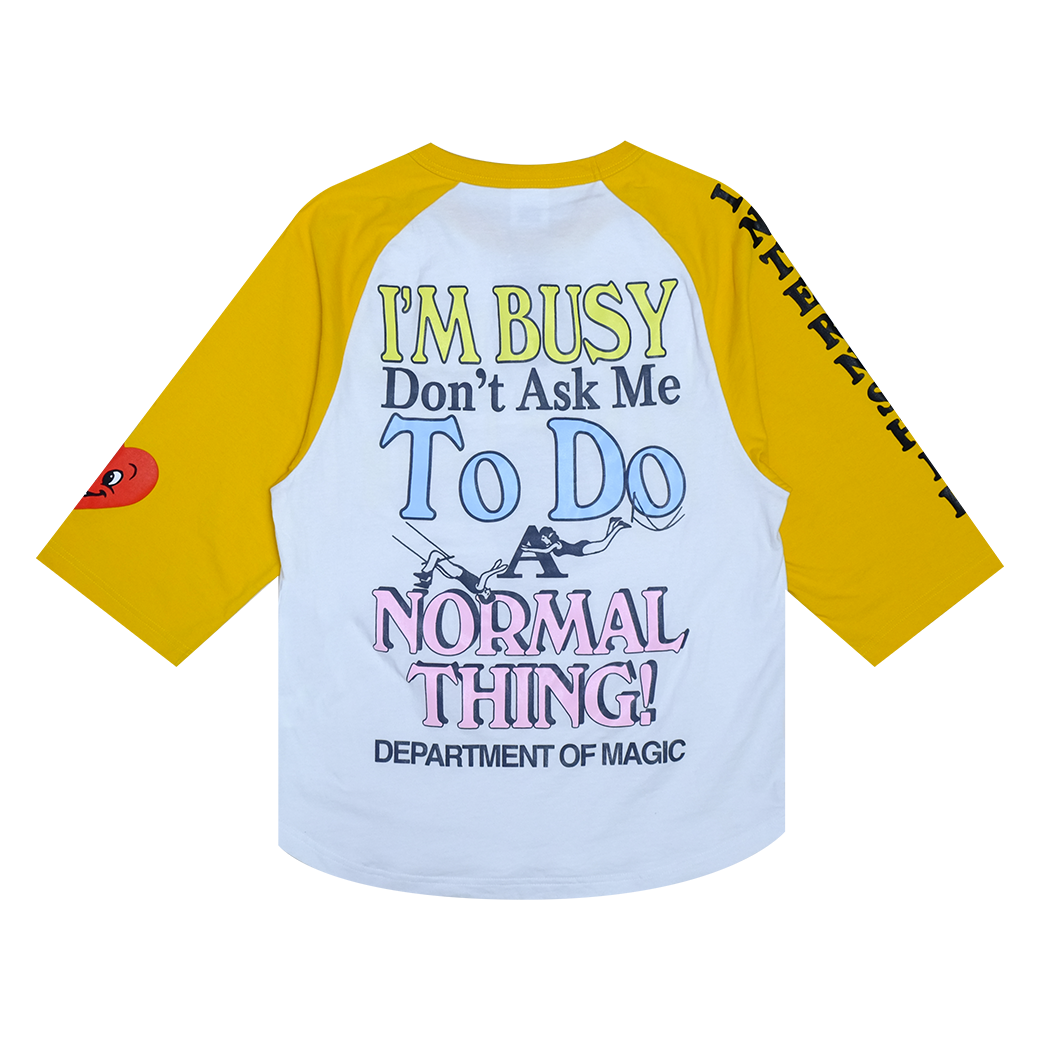 LATE NIGHT DANCE CLUB INTER RAGLAN T-SHIRT WHITE/YELLOW