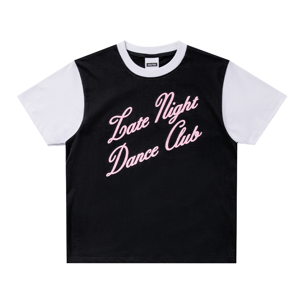 LATE NIGHT DANCE CLUB CLUBHOUSE T-SHIRT BLACK/WHITE