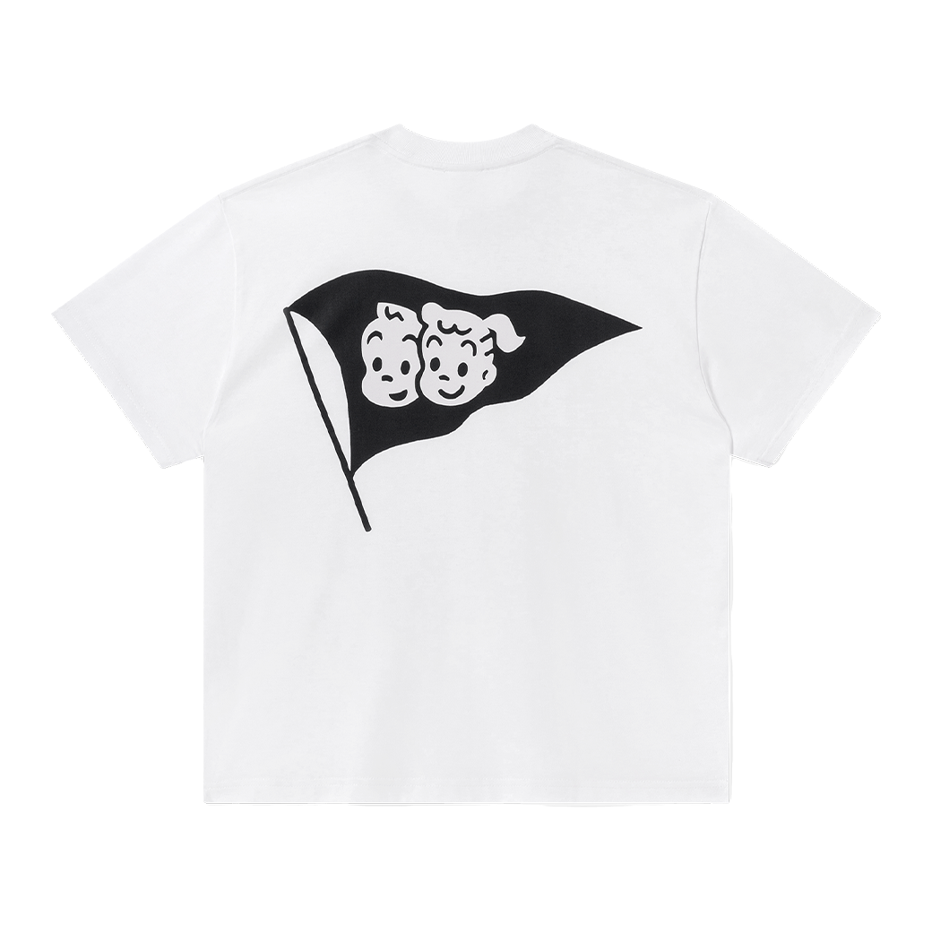 LATE NIGHT DANCE CLUB OSAMU GOODS FLAG BOXY T-SHIRT WHITE
