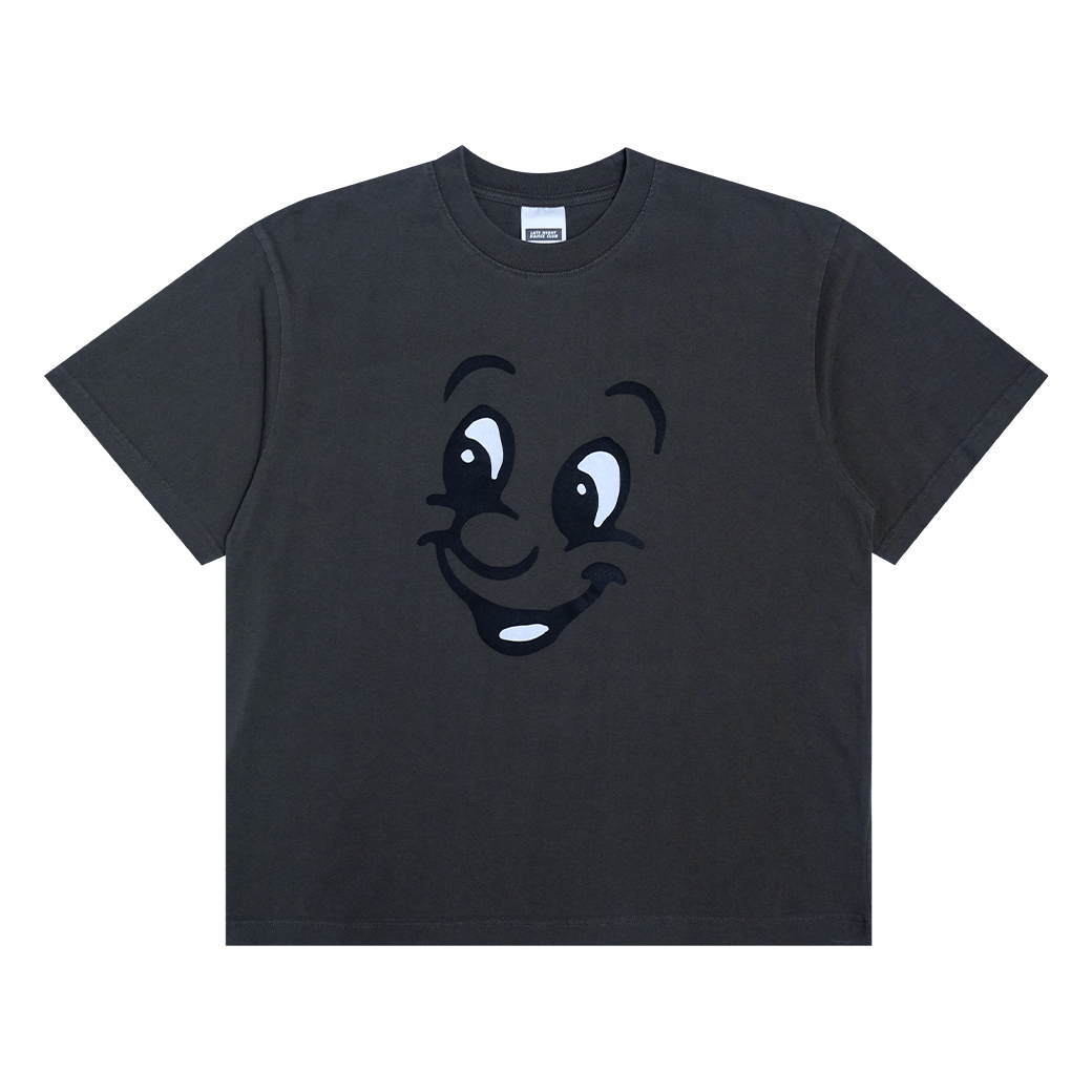 LATE NIGHT DANCE CLUB HAPPY FACE T-SHIRT GREY