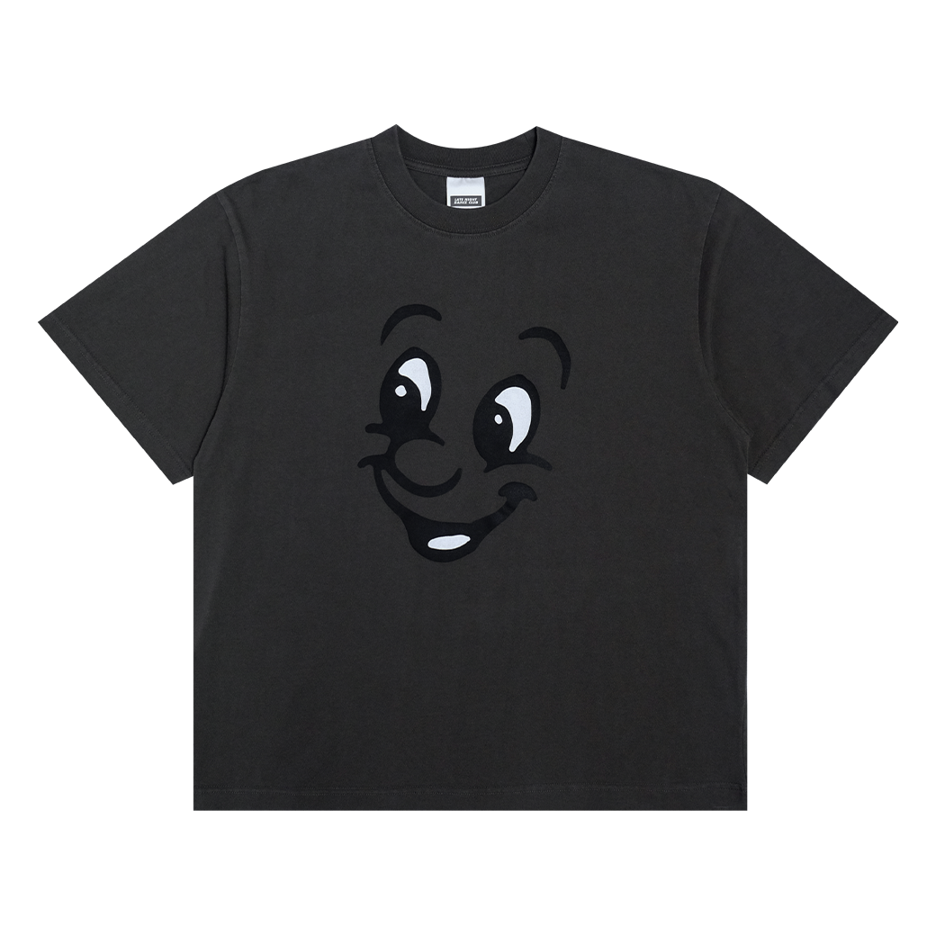 LATE NIGHT DANCE CLUB HAPPY FACE T-SHIRT GREY