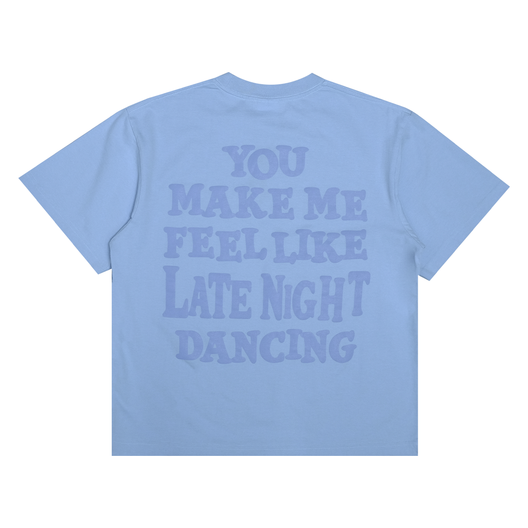 LATE NIGHT DANCE CLUB HAPPY FACE T-SHIRT BLUE