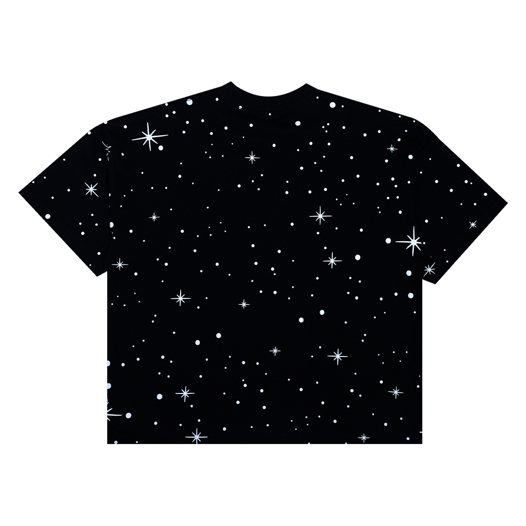 LATE NIGHT DANCE CLUB MAGICAL STARS CLUB BOXY T-SHIRT BLACK