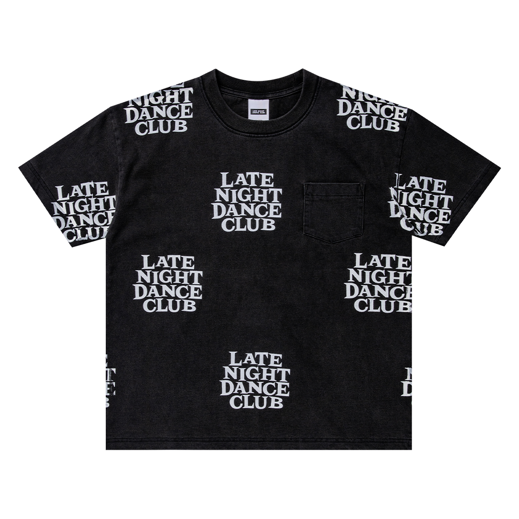 LATE NIGHT DANCE CLUB MONOGRAM BOXY T-SHIRT BLACK