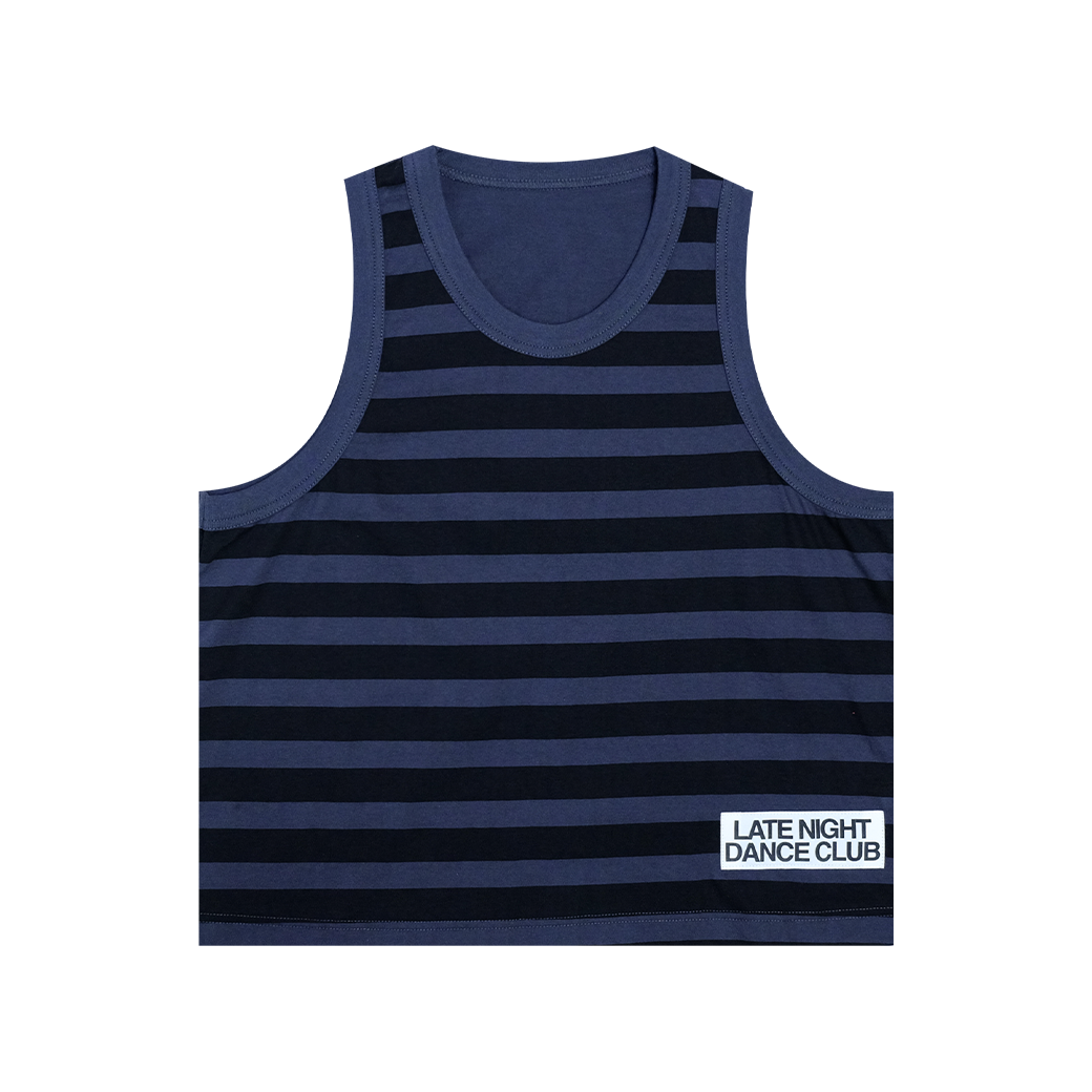 LATE NIGHT DANCE CLUB PLAY STRIPE TANK TOP GREY