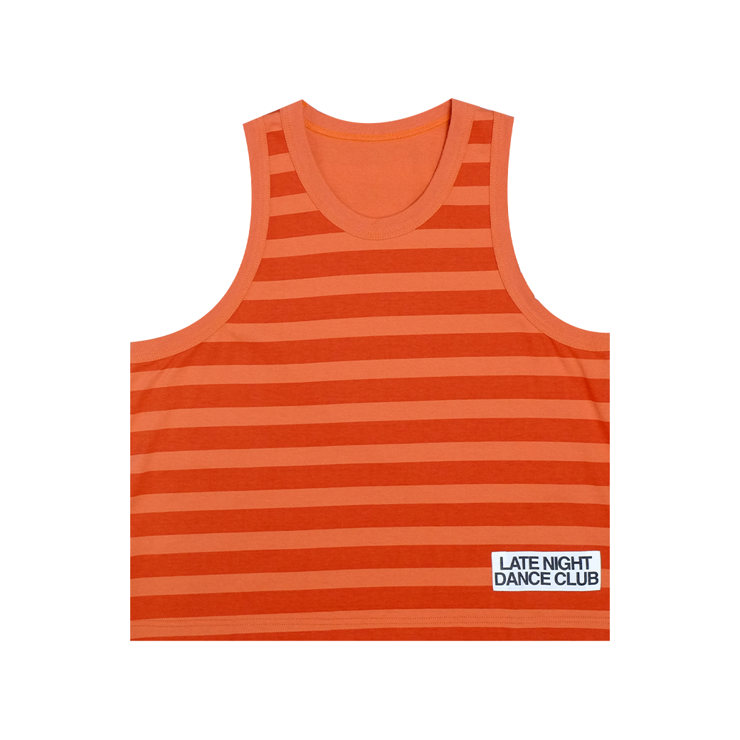 LATE NIGHT DANCE CLUB PLAY STRIPE TANK TOP ORANGE