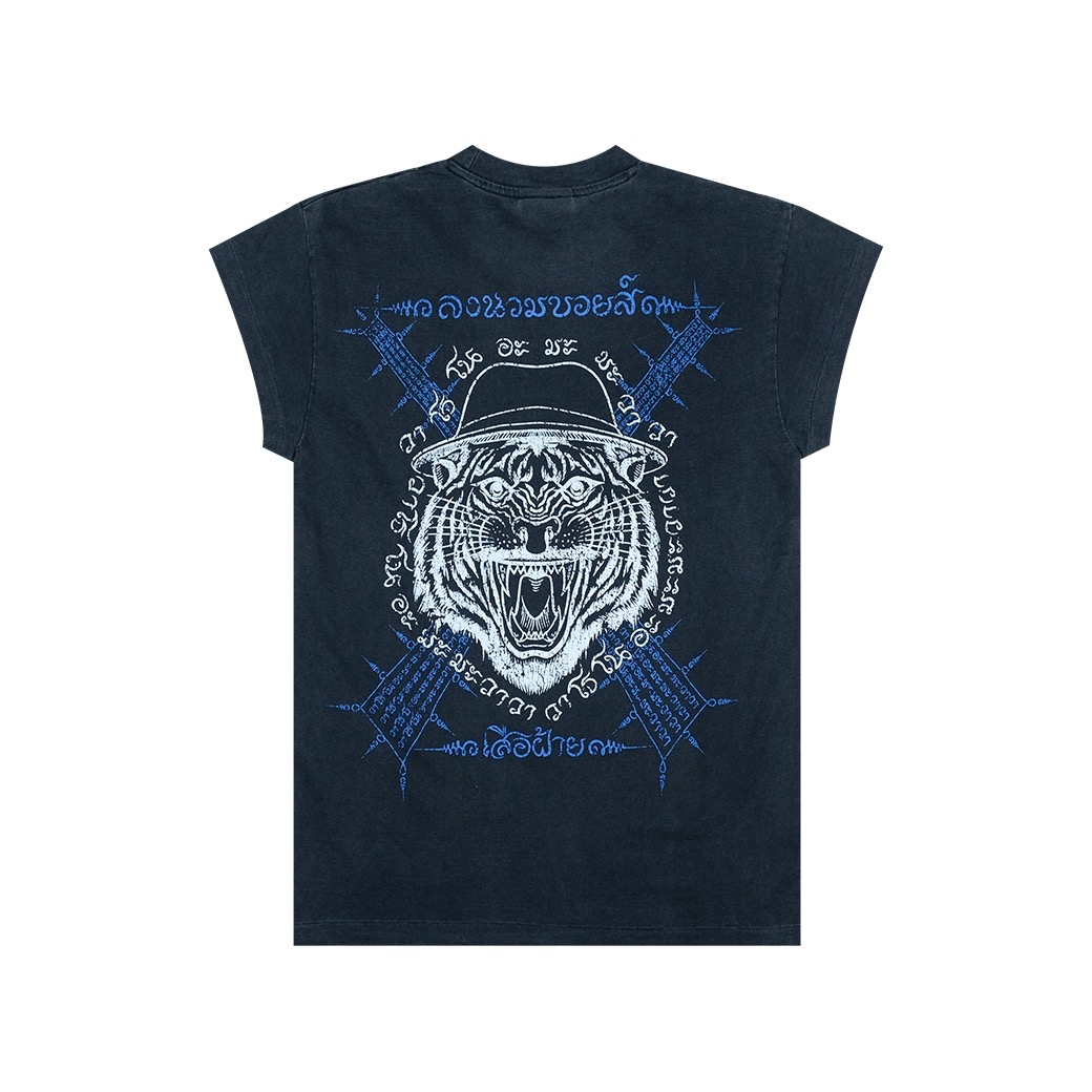 LONGNUAMBOYZ FAII TIGER SHORT SLEEVES T-SHIRT FADE BLACK