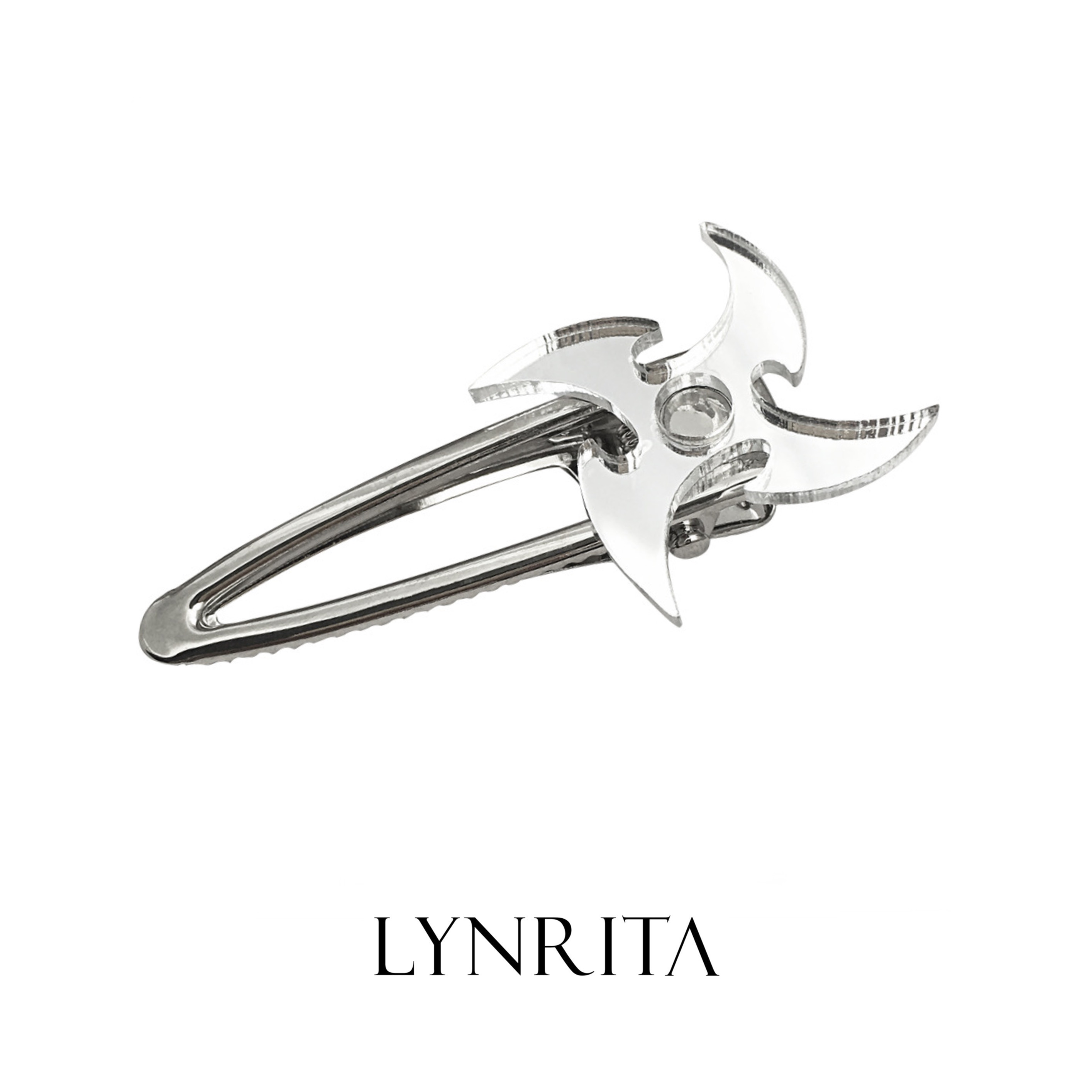 LYNRITA LOWEL HAIR CLIP SILVER WHITE