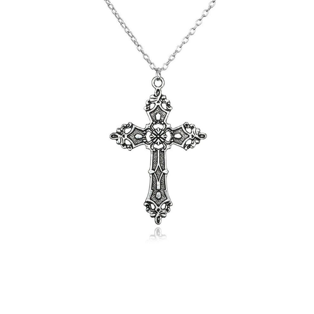 LYNRITA JESUS CANE NECKLACE SILVER