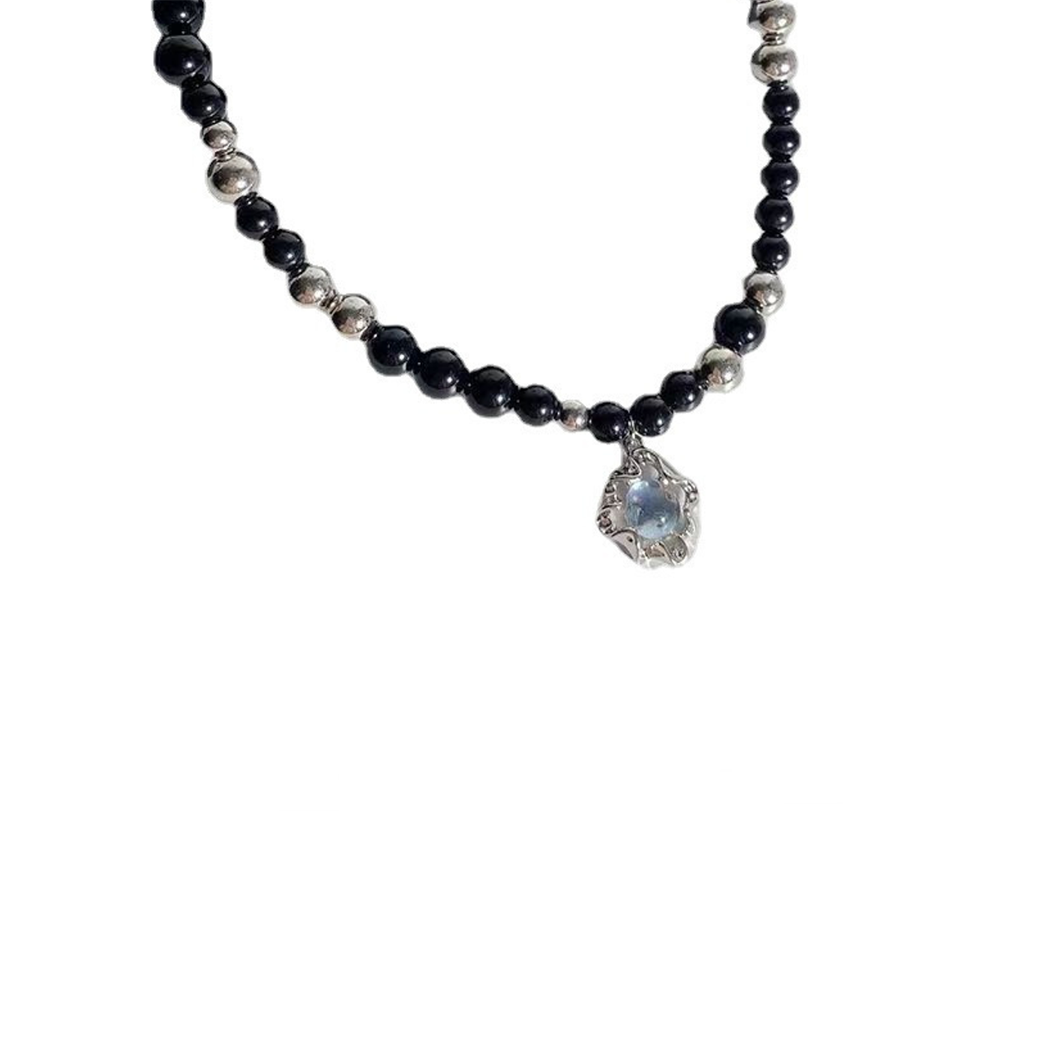 LYNRITA MID BLUE NECKLACE SILVER