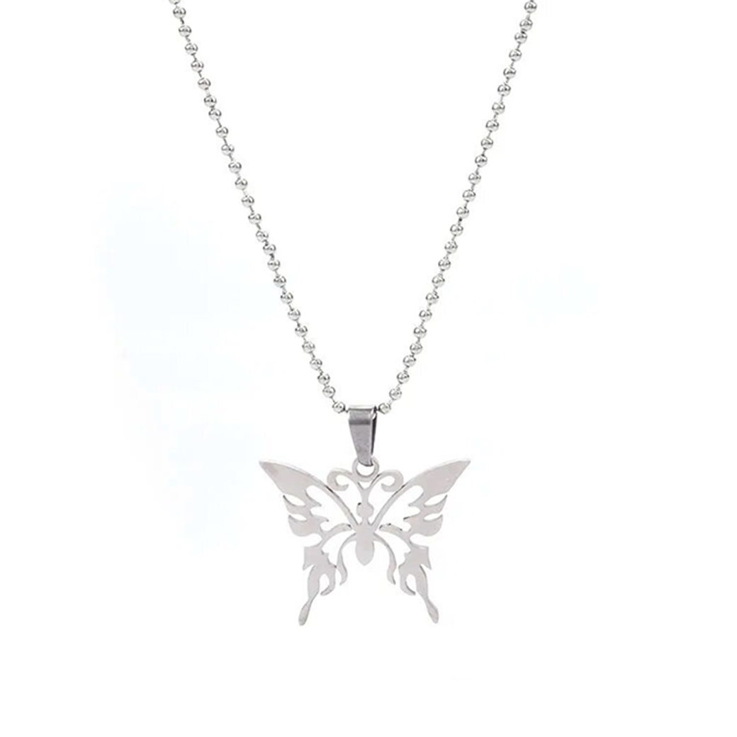 LYNRITA BUTTERFLY NECKLACE SILVER
