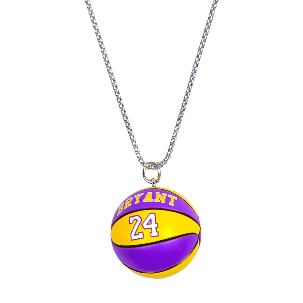 LYNRITA BRYANT24 BASKETBALL NECKLACE SILVER