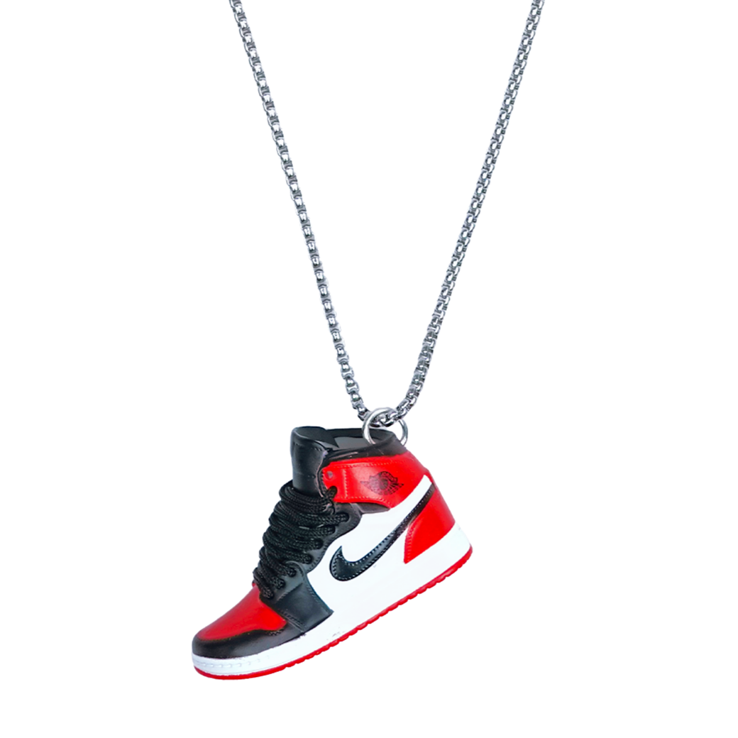 LYNRITA AIR JORDAN1 OG TRACK RED NECKLACE SILVER