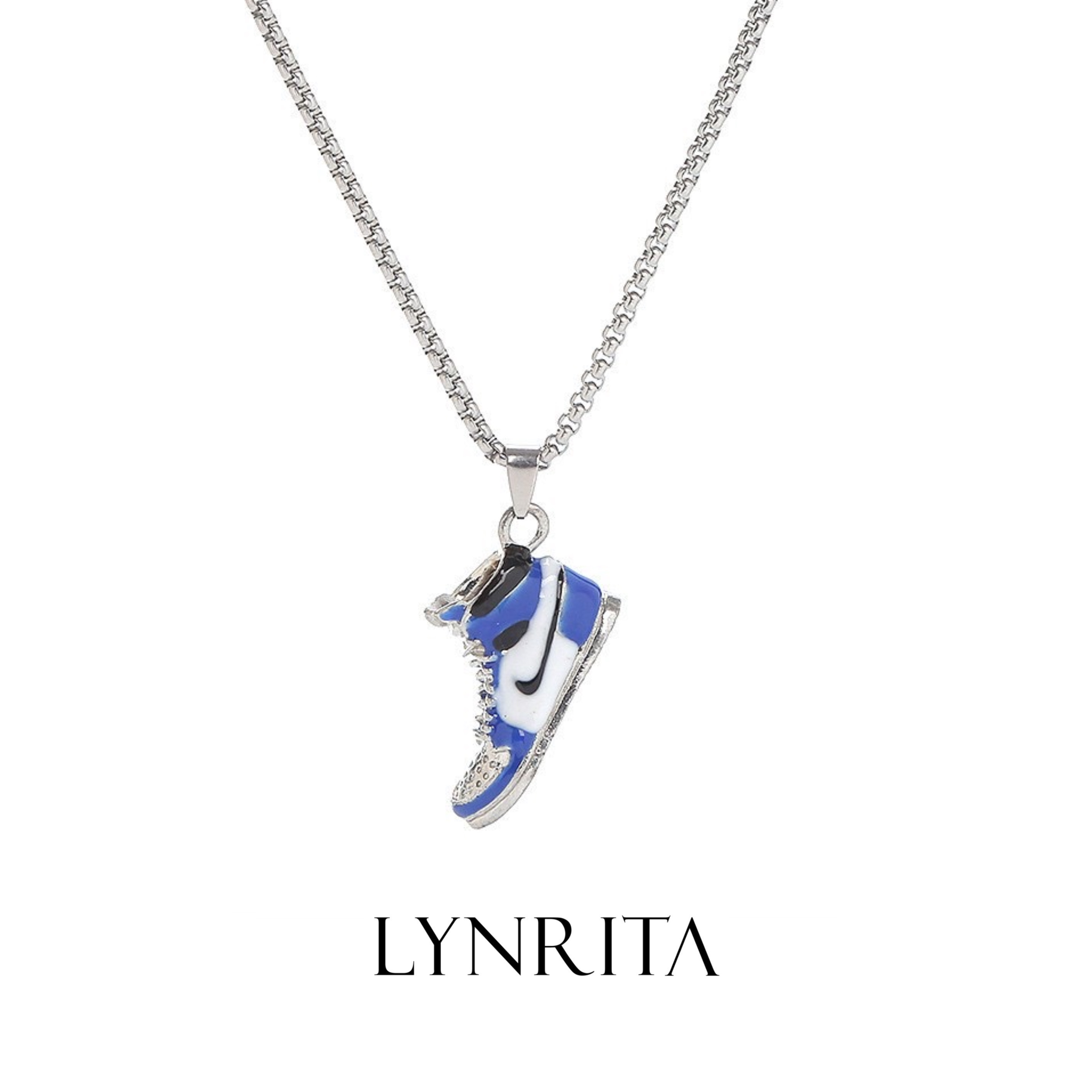 LYNRITA AIR JORDAN 1 BLUE NECKLACE SILVER