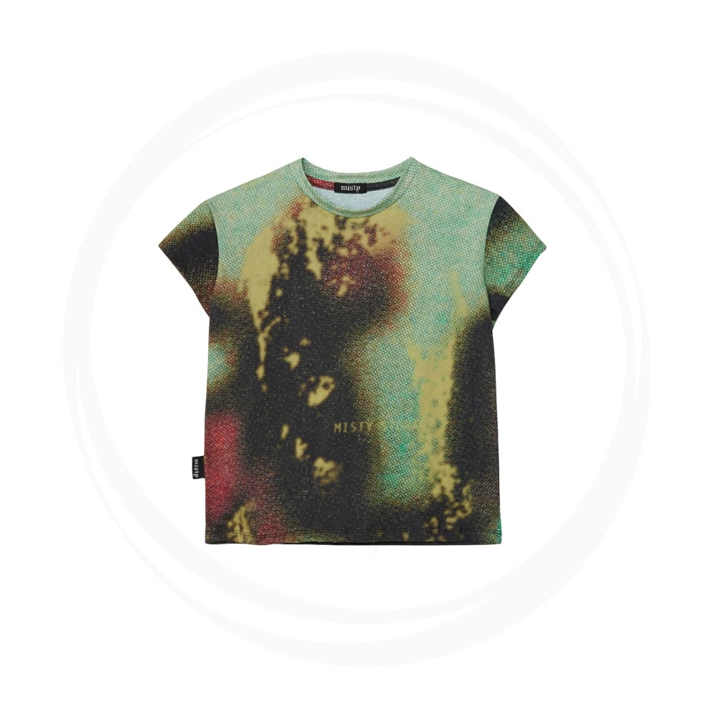 MISTY STORAGE STAIN BABY T-SHIRT GREEN