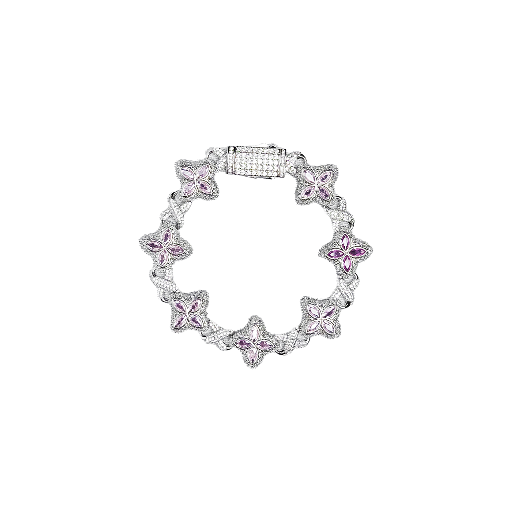 MR_GOLDss INFINITY LUCKY FLOWER CZ BRACELET SILVER