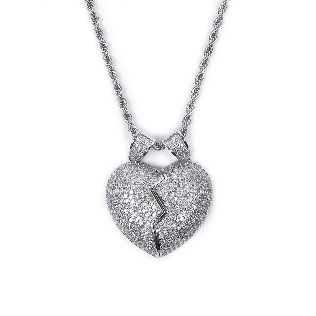 MR_GOLDss HEART BROKEN NECKLACE SILVER