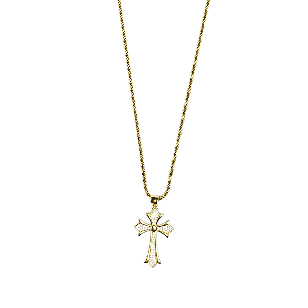 MR_GOLDss MOLINE CROSS CZ NECKLACE GOLD