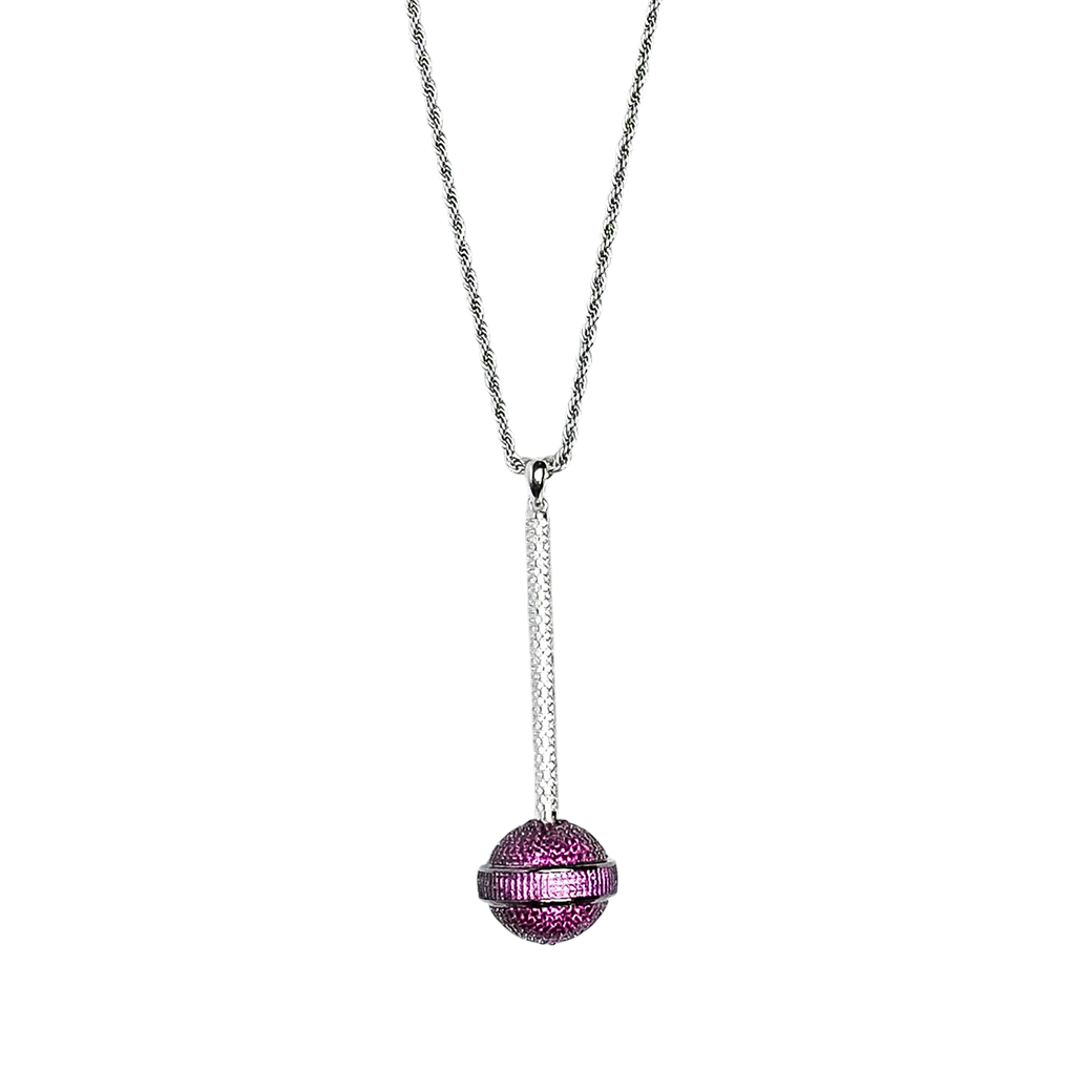 MR_GOLDss PINK LOLLIPOP CZ NECKLACE SILVER
