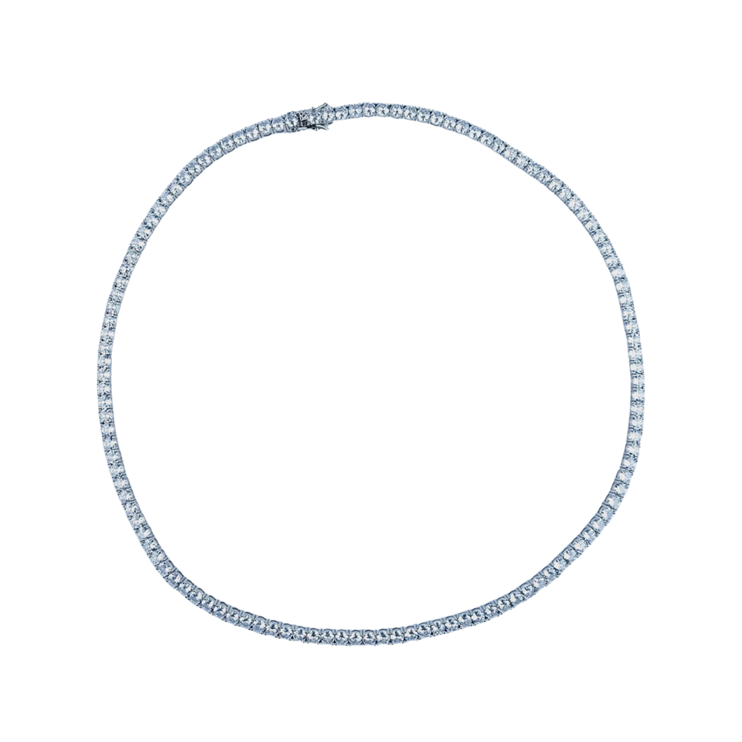 MR_GOLDss TENNIS CHAIN CZ 4MM NECKLACE SILVER